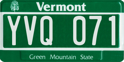 VT license plate YVQ071