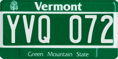 VT license plate YVQ072