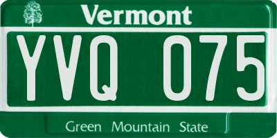 VT license plate YVQ075