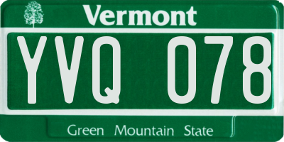 VT license plate YVQ078