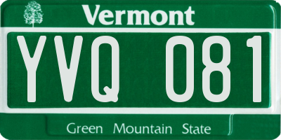 VT license plate YVQ081