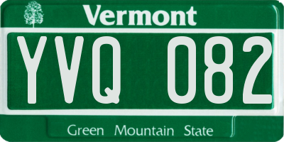 VT license plate YVQ082