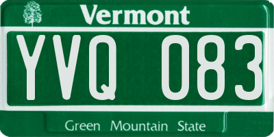 VT license plate YVQ083