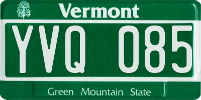 VT license plate YVQ085