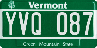 VT license plate YVQ087