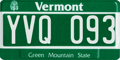 VT license plate YVQ093