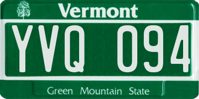 VT license plate YVQ094