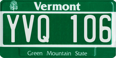 VT license plate YVQ106