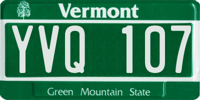 VT license plate YVQ107