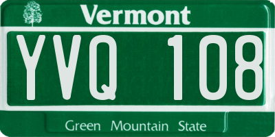 VT license plate YVQ108