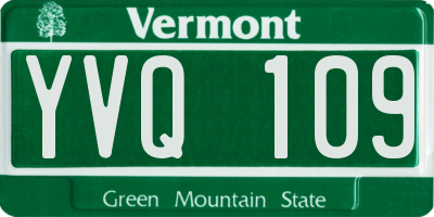 VT license plate YVQ109