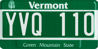 VT license plate YVQ110