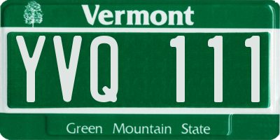 VT license plate YVQ111