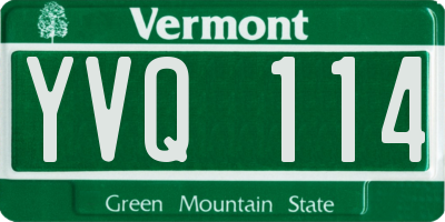 VT license plate YVQ114