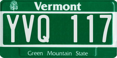 VT license plate YVQ117