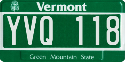 VT license plate YVQ118