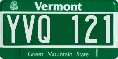 VT license plate YVQ121