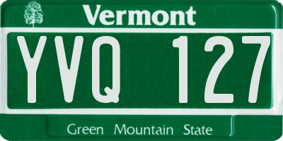 VT license plate YVQ127