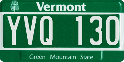 VT license plate YVQ130