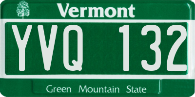 VT license plate YVQ132