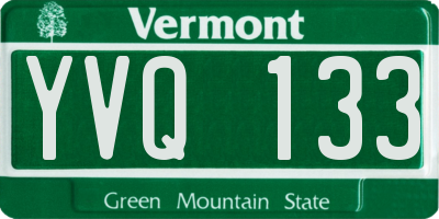 VT license plate YVQ133