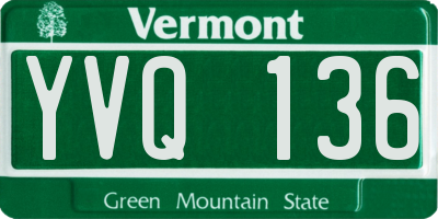 VT license plate YVQ136