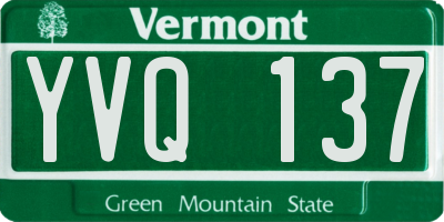 VT license plate YVQ137