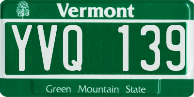 VT license plate YVQ139