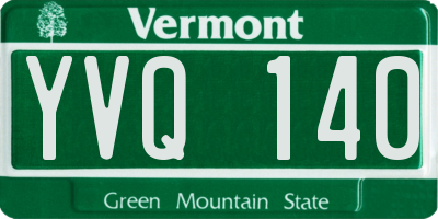VT license plate YVQ140