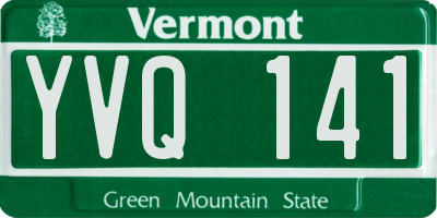 VT license plate YVQ141