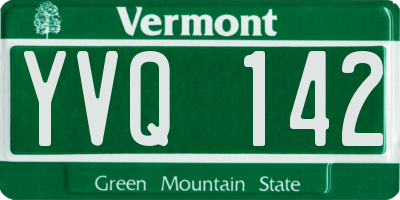 VT license plate YVQ142