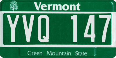 VT license plate YVQ147