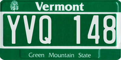 VT license plate YVQ148