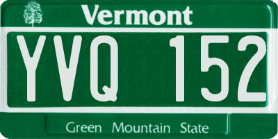 VT license plate YVQ152