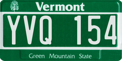 VT license plate YVQ154