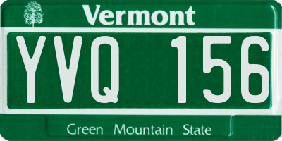 VT license plate YVQ156