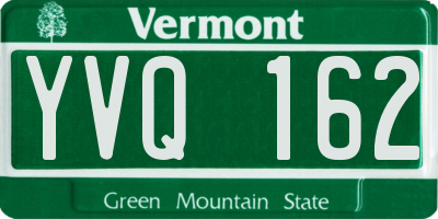 VT license plate YVQ162