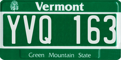 VT license plate YVQ163