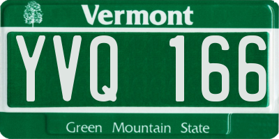 VT license plate YVQ166