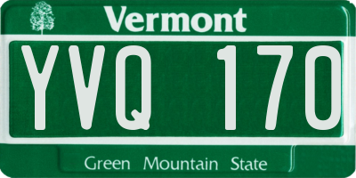 VT license plate YVQ170