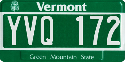 VT license plate YVQ172