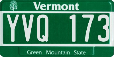 VT license plate YVQ173