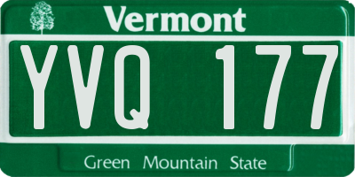 VT license plate YVQ177