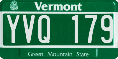 VT license plate YVQ179