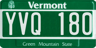 VT license plate YVQ180