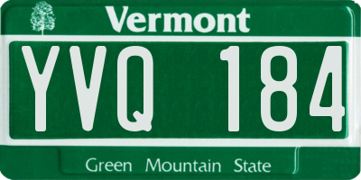 VT license plate YVQ184