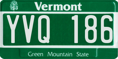 VT license plate YVQ186