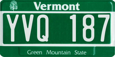 VT license plate YVQ187