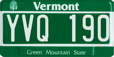 VT license plate YVQ190