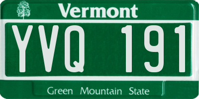 VT license plate YVQ191
